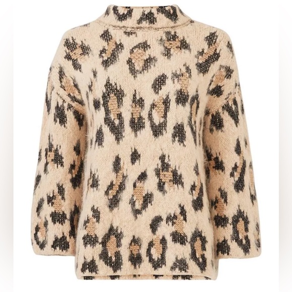 Kate Spade Wool Leopard Oversized Cozy Sweater - Picture 9 of 10